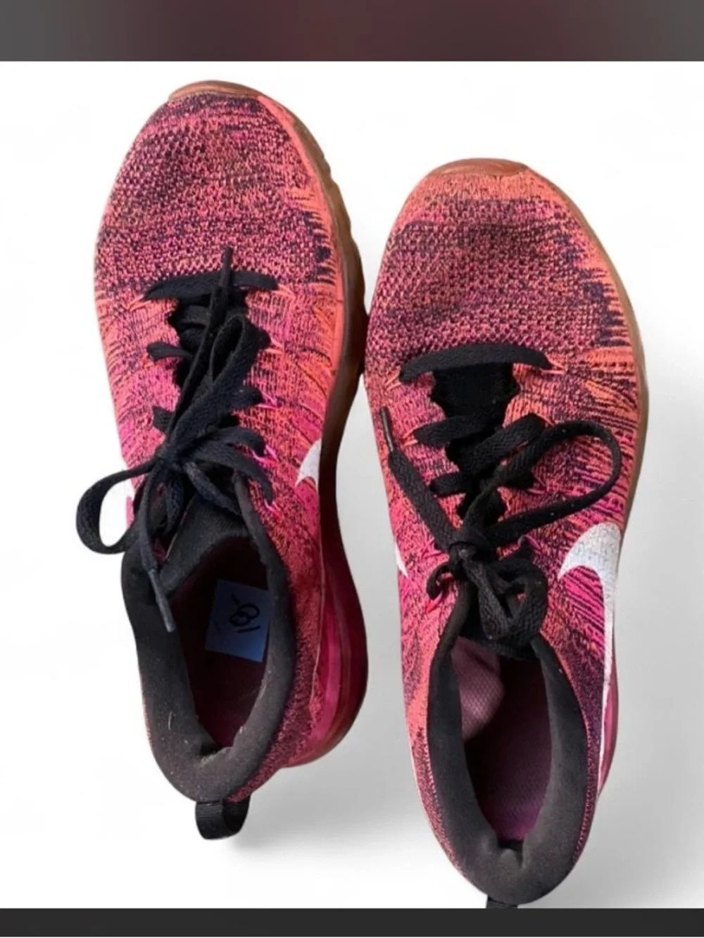 Nike Flyknit Air Max Pink Foil Hot Lava Sneakers Limited Ed. 8